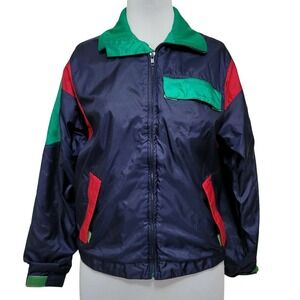 Vintage Staff by Wilson‎ Gore-Tex Windbreaker Jacket Navy Blue Colorblock 90s